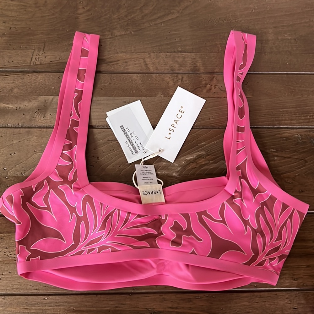 l*Space Camacho PINK / Tropical Print Reversible Bikini Set